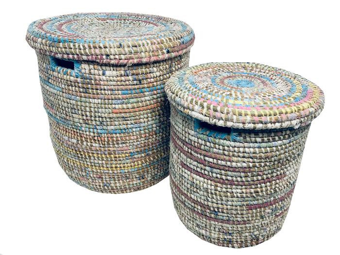 Salandère Afripe – Set de 2 panières multicolore 2