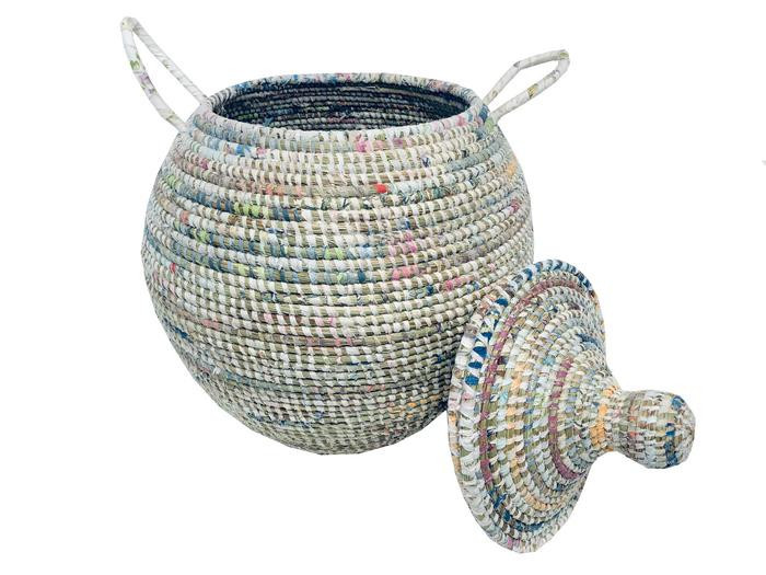 Doum Afripe – Corbeille grand modèle multicolore 2