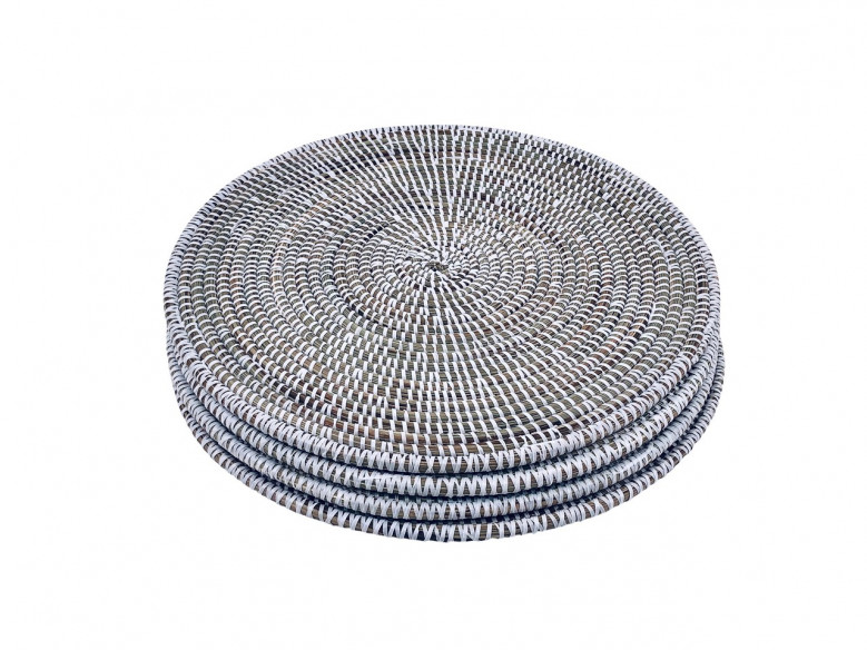 Pindé – 4 sets de table blanc