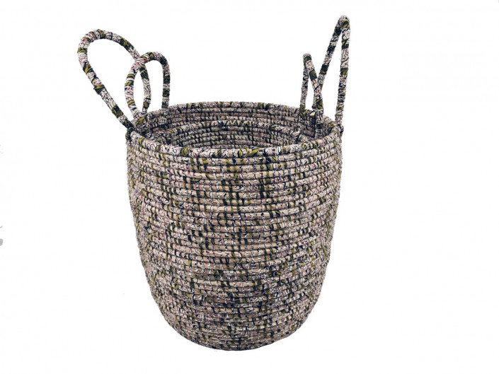 Djibi Wax – Set de 2 panières kaki