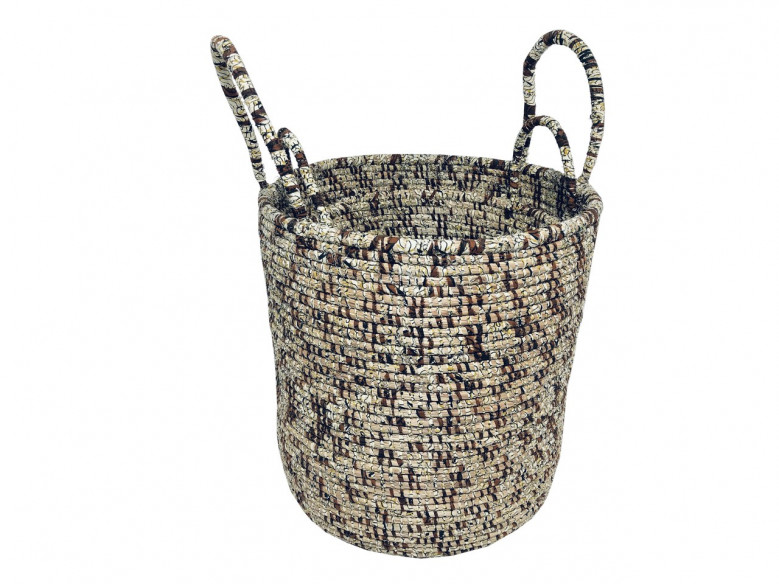 Djibi Wax – Set de 2 panières chocolat