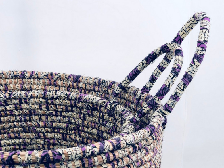 Djibi Wax – Set de 2 panières violet