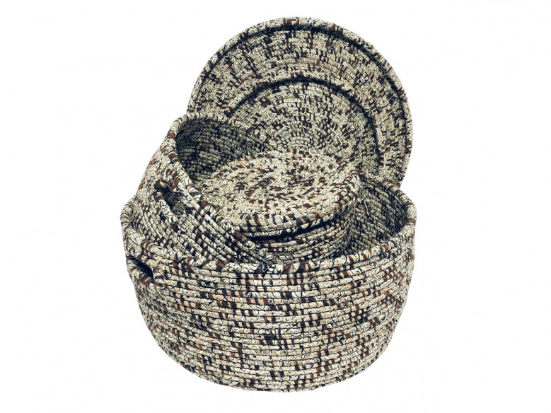 Ndeute Wax – Set de 3 paniers chocolat