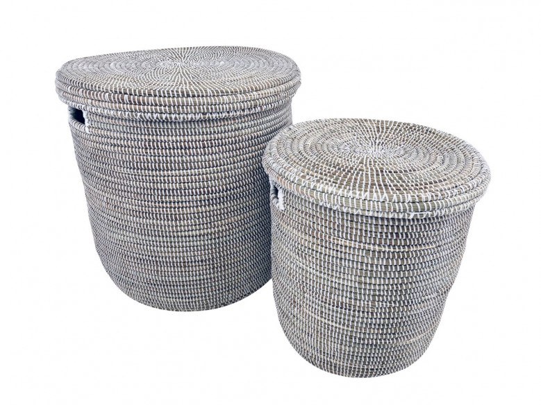 Salandère – Set de 2 panières blanc