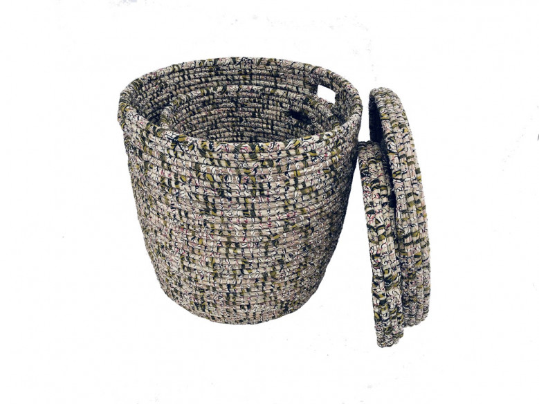 Salandère Wax – Set de 2 panières kaki