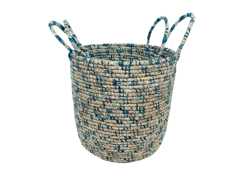 Djibi Wax – Set de 2 panières bleu