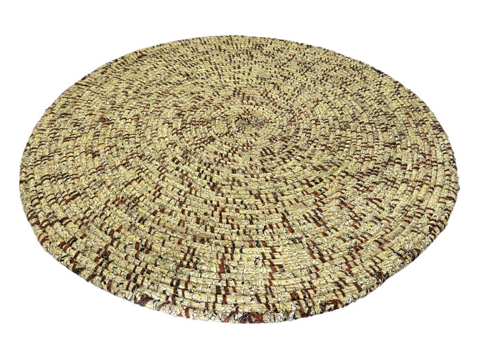 Tapis rond Mbérou -Wax Marron