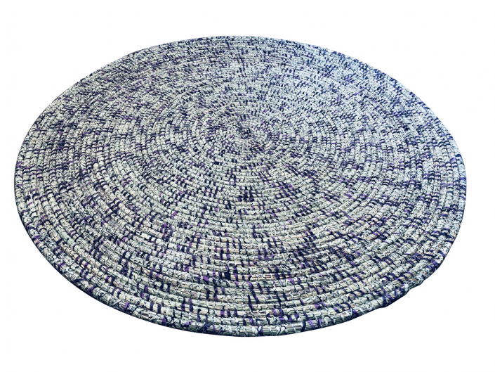 Mbérou Wax – Tapis rond violet