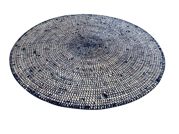 Mbérou Laine – Tapis rond noir