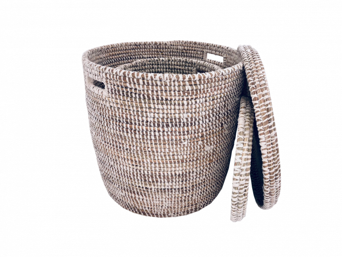 Salandère Malikane – Set de 2 panières blanc