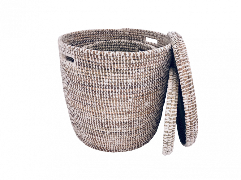 Salandère Malikane – Set de 2 panières blanc